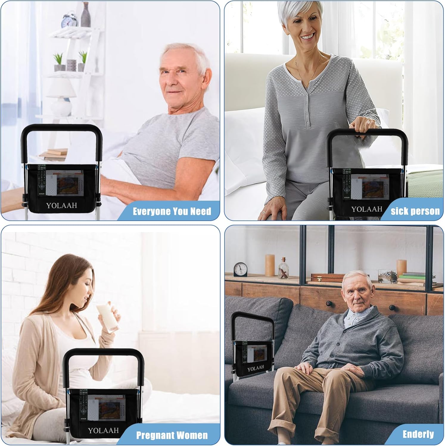 Bed Rail for Elderly Adults Safety - Bed Rails for Queen Bed,Height Adjustable Fall Prevention Guard for Seniors Fits King Size Full Twin Bed - Image 6