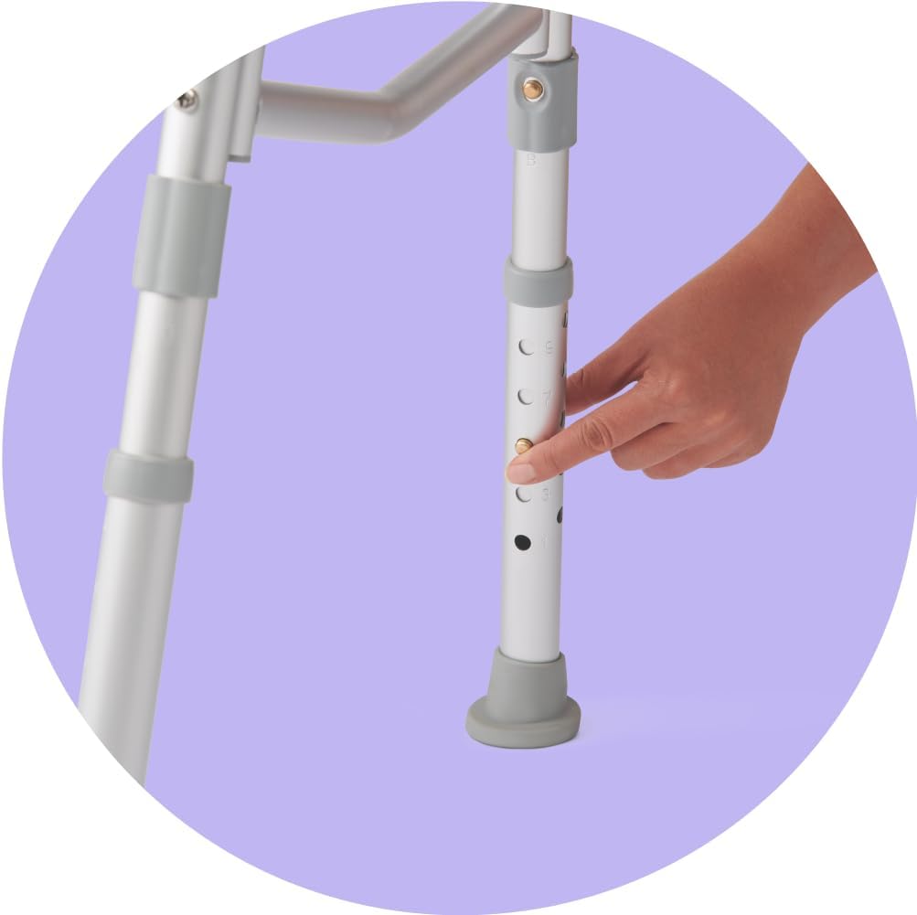 Medline Transfer Bench for Bathtubs and Showers, Adjustable Shower Bench and Bath Seat for Seniors and Adults, Slip-Resistant Feet, Heavy-Duty 400 lb. Weight Capacity, Tool-Free Assembly - Image 9