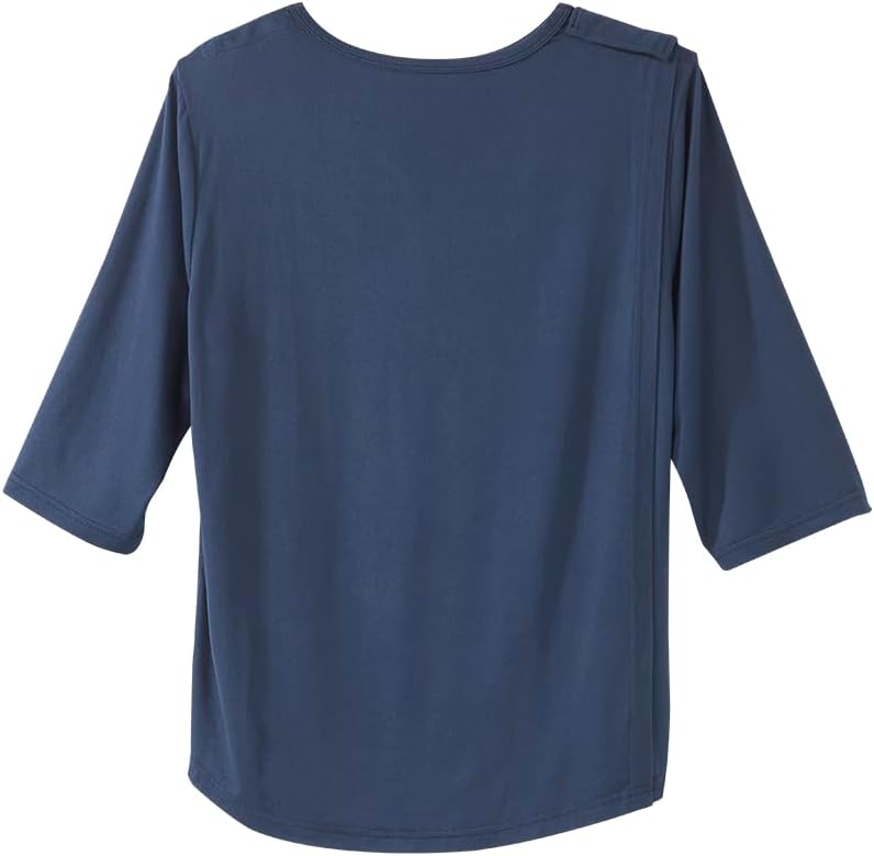 Silverts Women's Open Back Vneck Embellished Top - Adaptive Clothes for Elderly Seniors - Wheelchair Surgery Recovery Shirt - Image 4