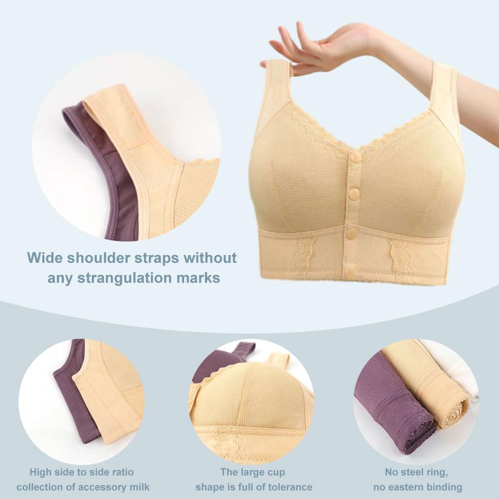 2025 Premium Moona Bra for Senior, Breathable Front Closure Bra for Elderly Women Seniors - Image 2