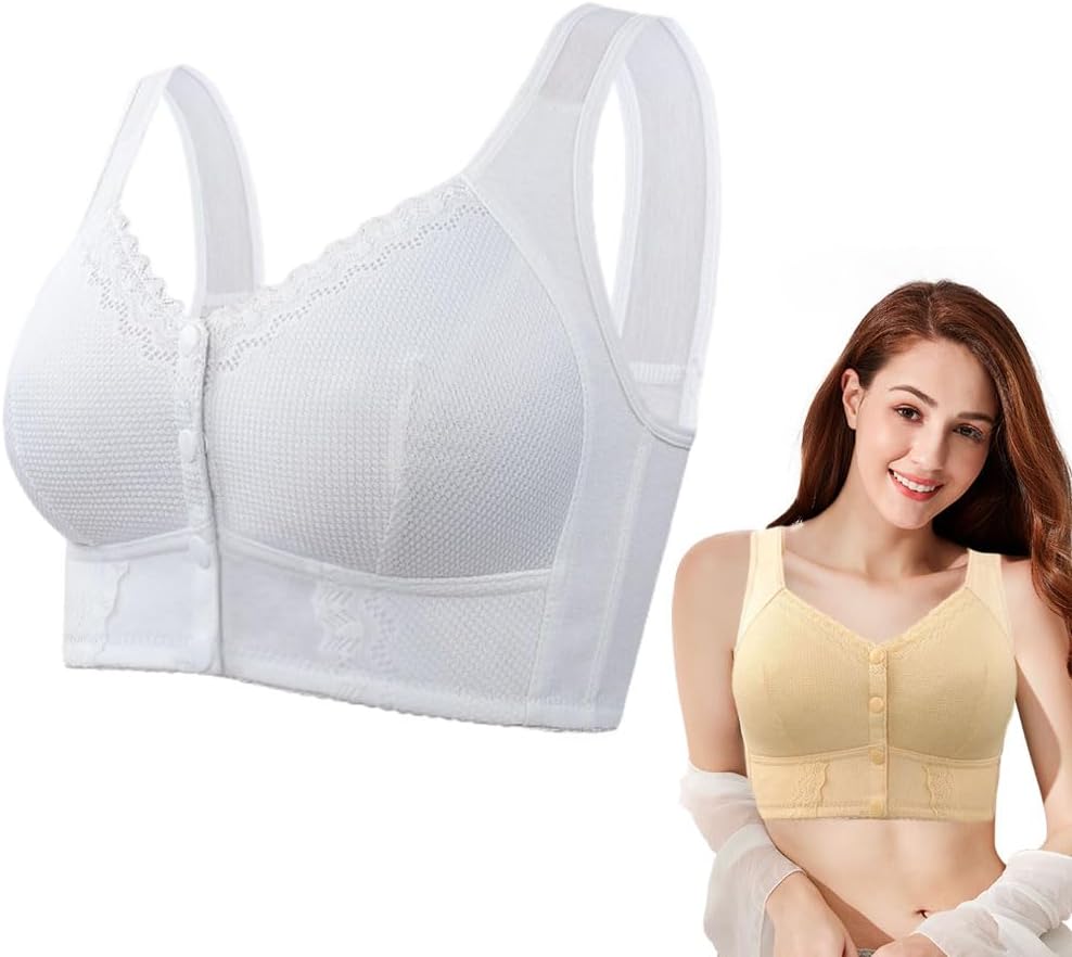2025 Premium Moona Bra for Senior, Breathable Front Closure Bra for Elderly Women Seniors