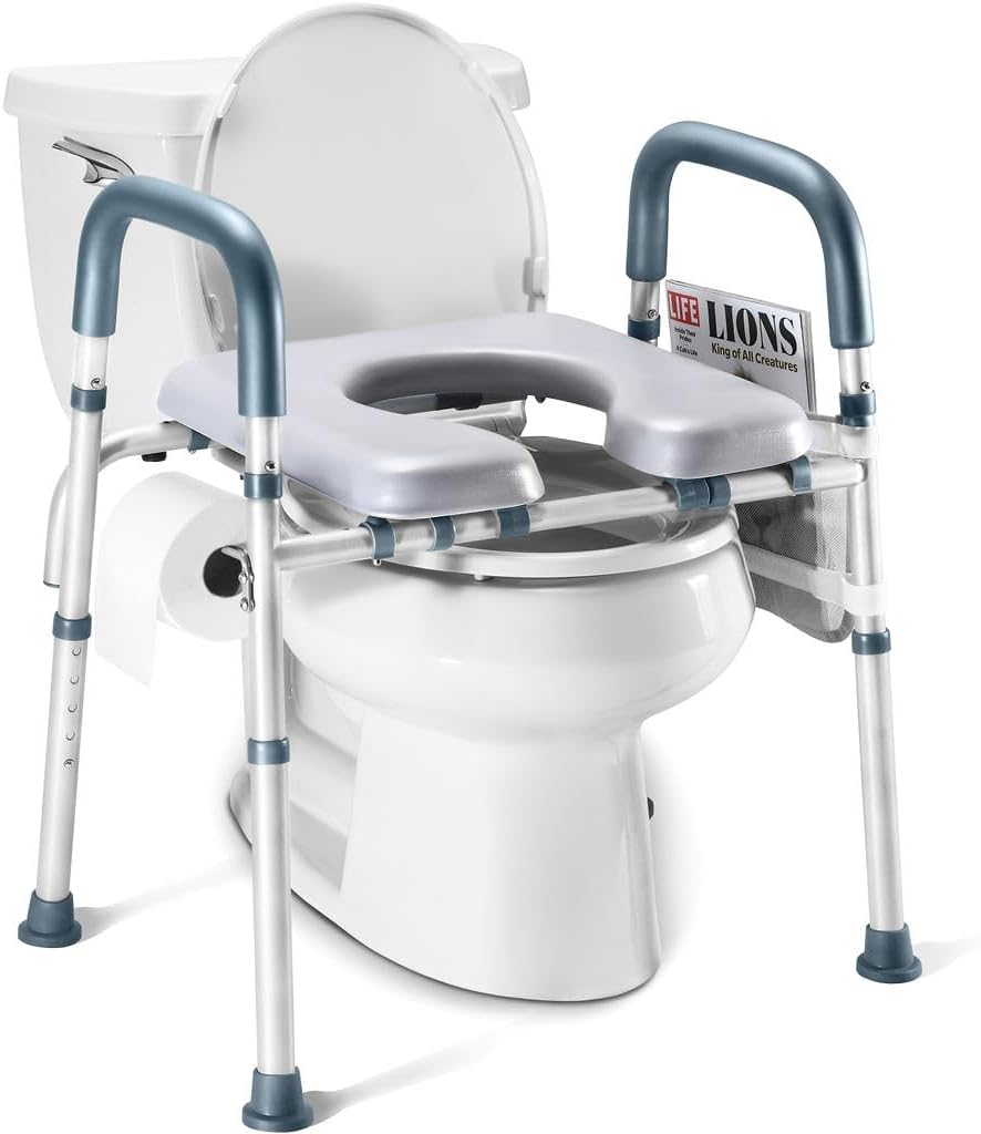 Toilet Seat Risers For Seniors Width and Height Adjustable Raised Toilet Seat With handles for Elderly, Handicap, Elevated, Pregnant, Fit Any Toilet Riser Heavy Duty Up To 400lbs - Image 8