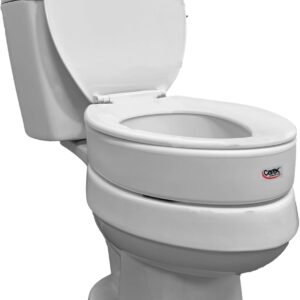 Carex Toilet Seat Riser, Elongated Raised Toilet Seat Adds 3.5 inches to Toilet Height, for Assistance Bending or Sitting, 300 Pound Weight Capacity Toilet Riser