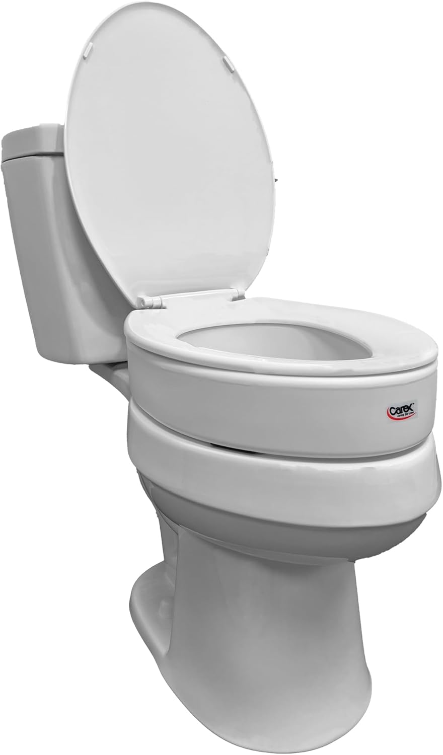 Carex Toilet Seat Riser, Elongated Raised Toilet Seat Adds 3.5 inches to Toilet Height, for Assistance Bending or Sitting, 300 Pound Weight Capacity Toilet Riser