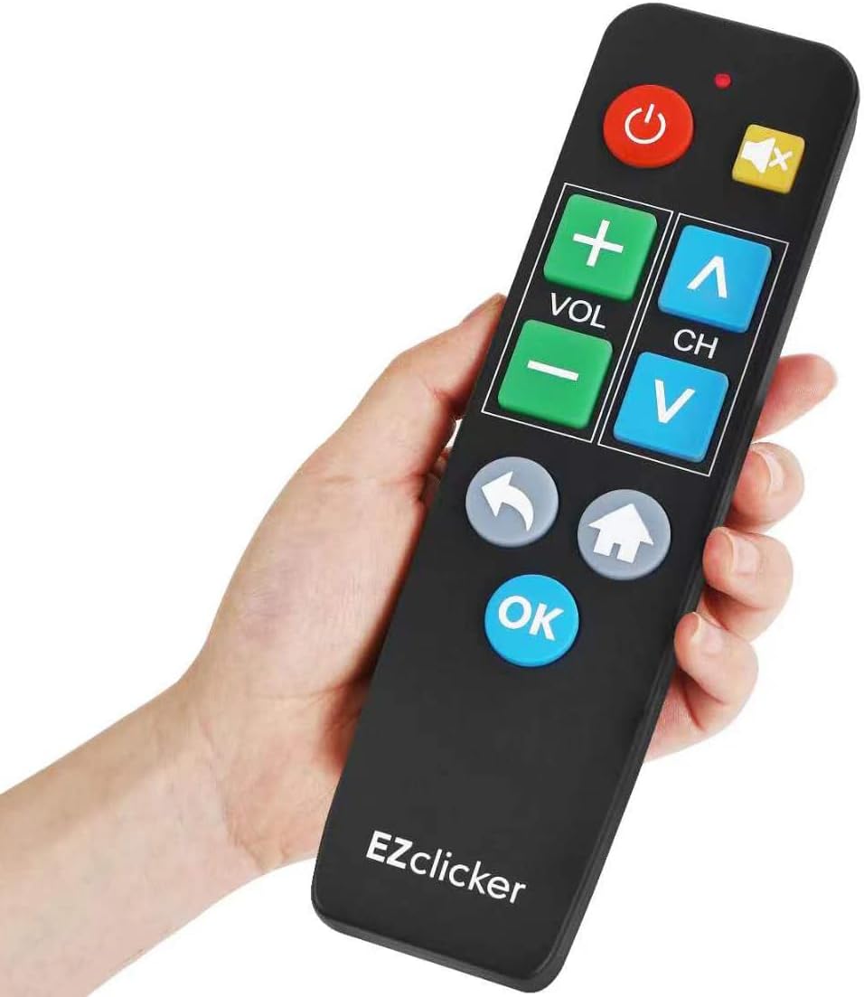 Big Button Universal TV Remote for Seniors, Simple Easy to Use, Dementia Products for Elderly, Works with Major TV Brands, NOT for Streaming (2xAAA Batteries Not Included) (Black)