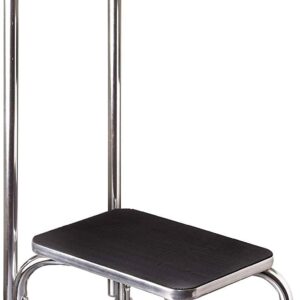 DMI Step Stool with Handle and Non Skid Rubber Platform, Lightweight and Sturdy Stool for Seniors, Adults and Children, Holds up to 300 Pounds with 9.5 Inch Step Up, 17.3"D x 12.3"W x 34"H, Chrome