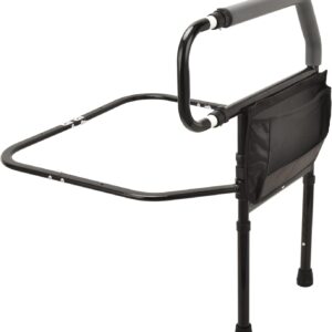 Sangohe Bed Rail for Elderly, Bed Assist Grab Bar Handle with Storage Pocket, Safety Bed Rails for Elderly Adults Getting in & Out of Bed at Home and Dorm - Fit King, Queen, Full, Twin