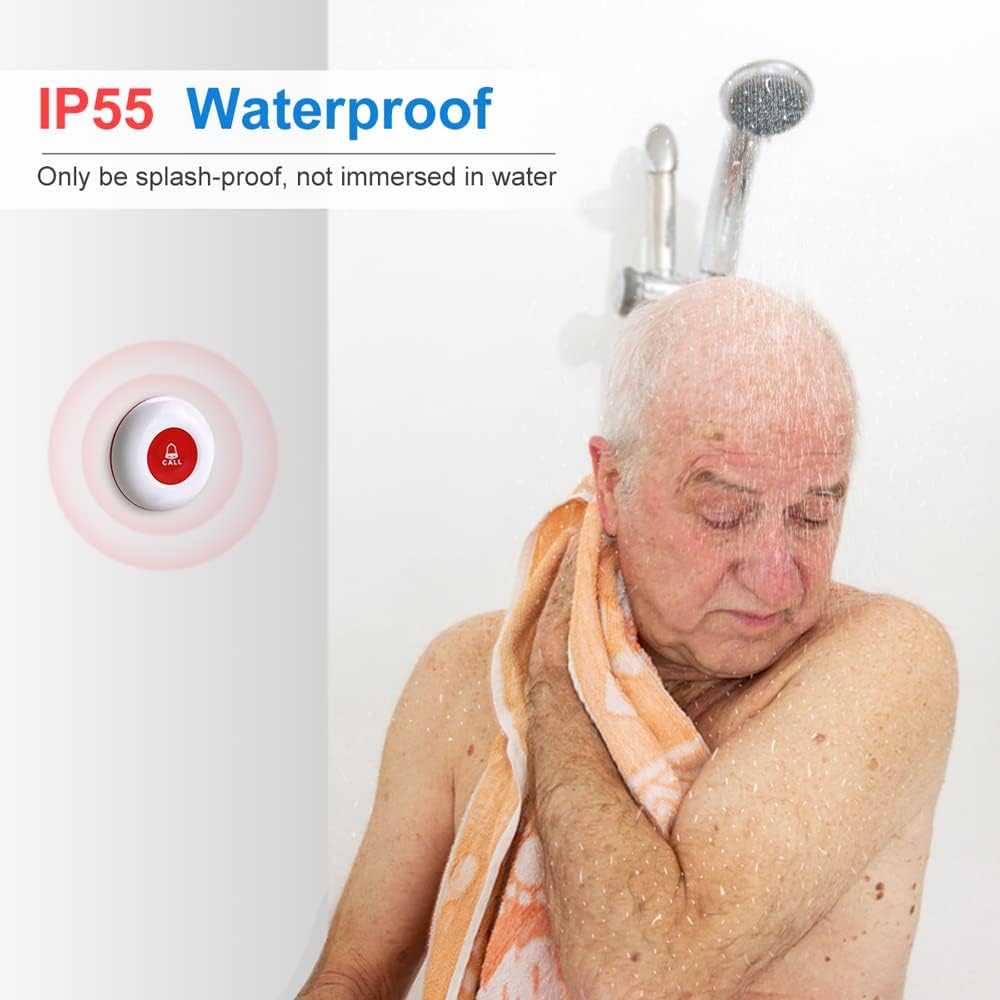 Daytech Wireless Caregiver Pager Call Button Elderly Nurse Alert System for Elderly Monitoring/Seniors with 2 SOS Call Panic Buttons & 2 Watch Pagers, 500+Feet 3 Receivers - Image 6