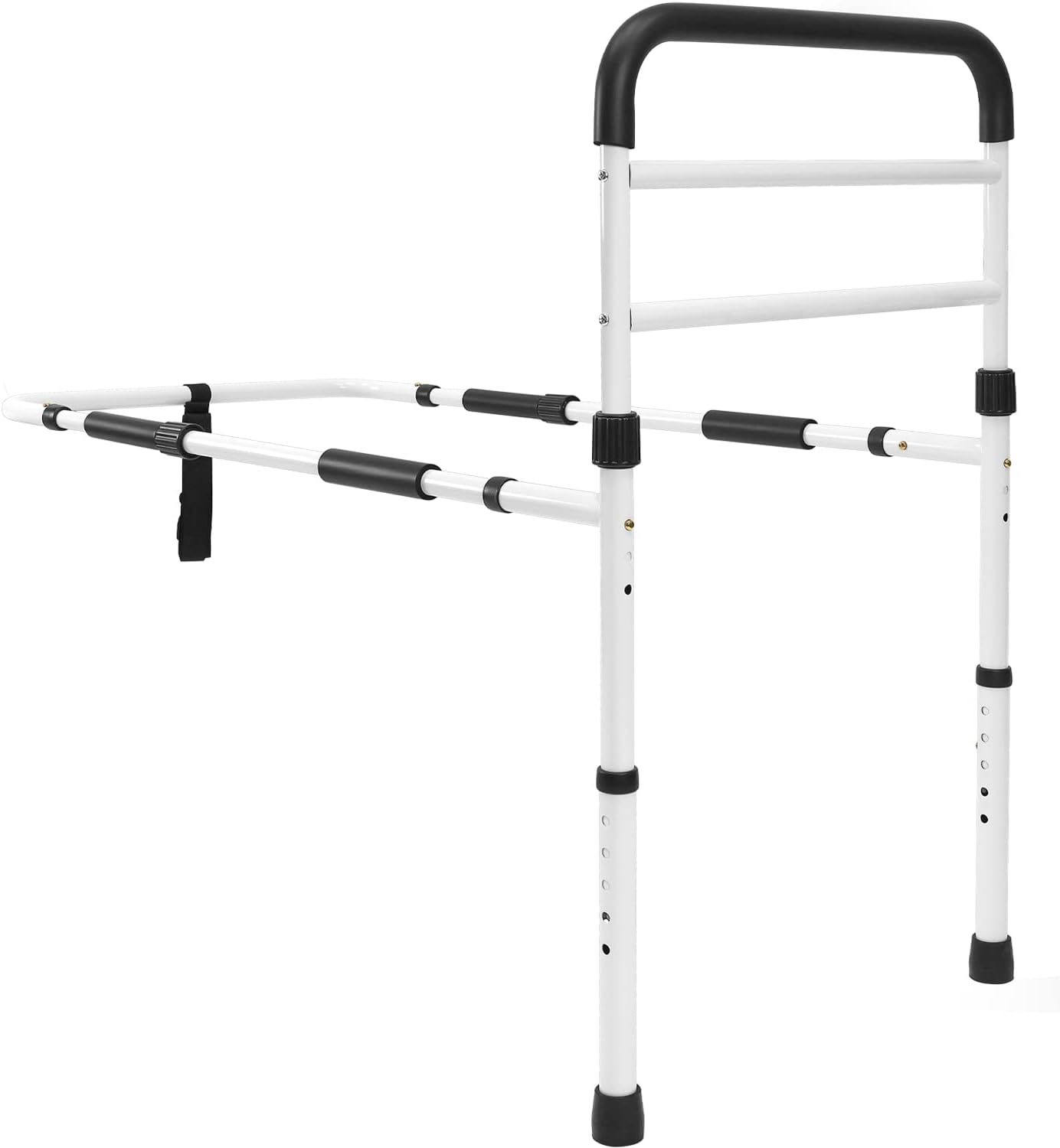 FSA/HSA Eligible, Vaunn Medical New Adjustable Bed Assist Rail Handle (Passed ASTM F3186–17 Safety Standard) and Hand Guard Grab Bar, Bedside Safety and Stability (Tool-Free Assembly), White/Black - Image 4