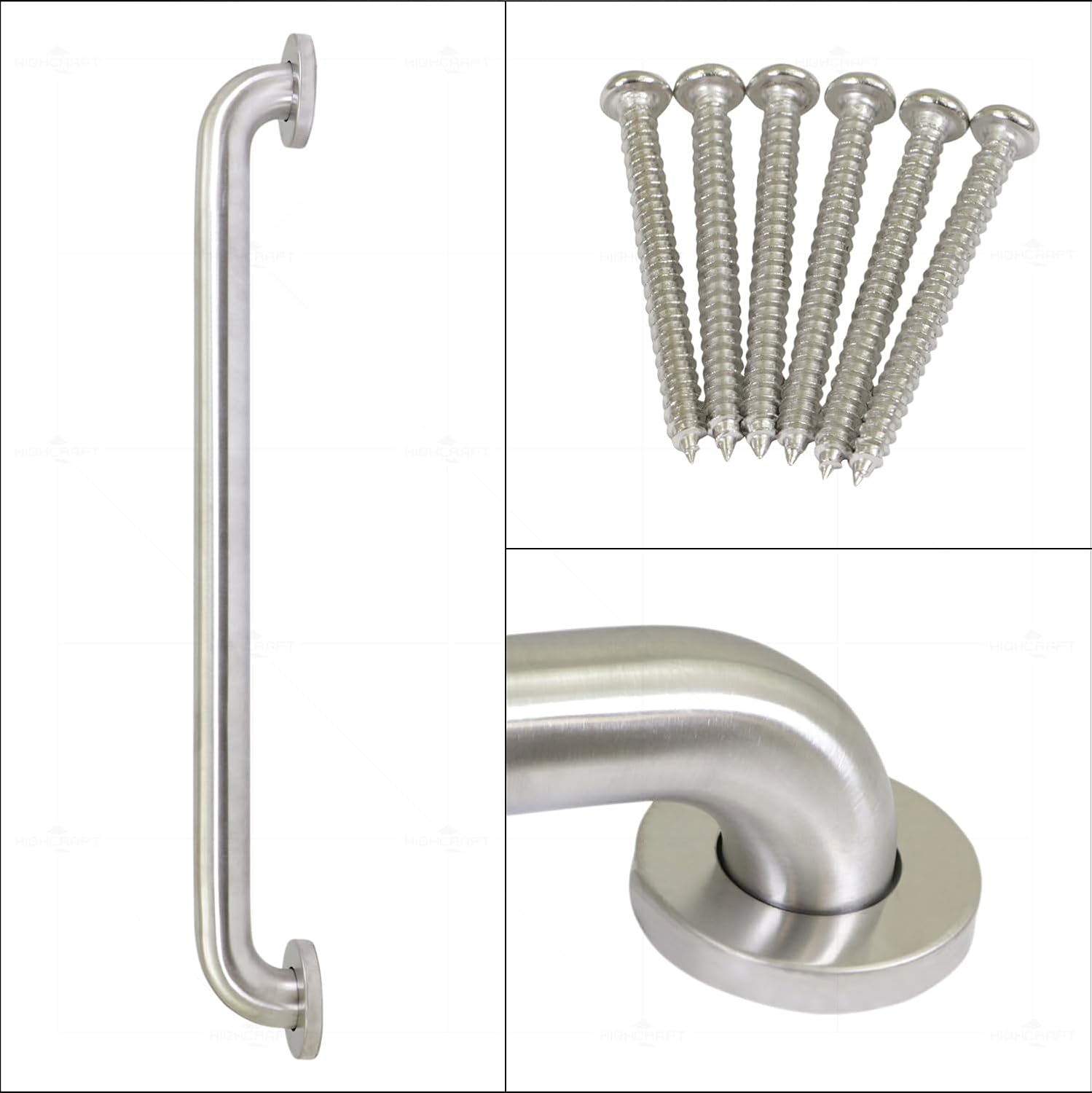 Grab Bar for Bathtubs and Showers, Shower Grab Bars for Seniors and Elderly, Safety Bar for Bathroom 30" x 1.5" ADA Compliant Grab Bar, Heavy Duty Stainless Steel Shower Handle Wall Mount - Image 6