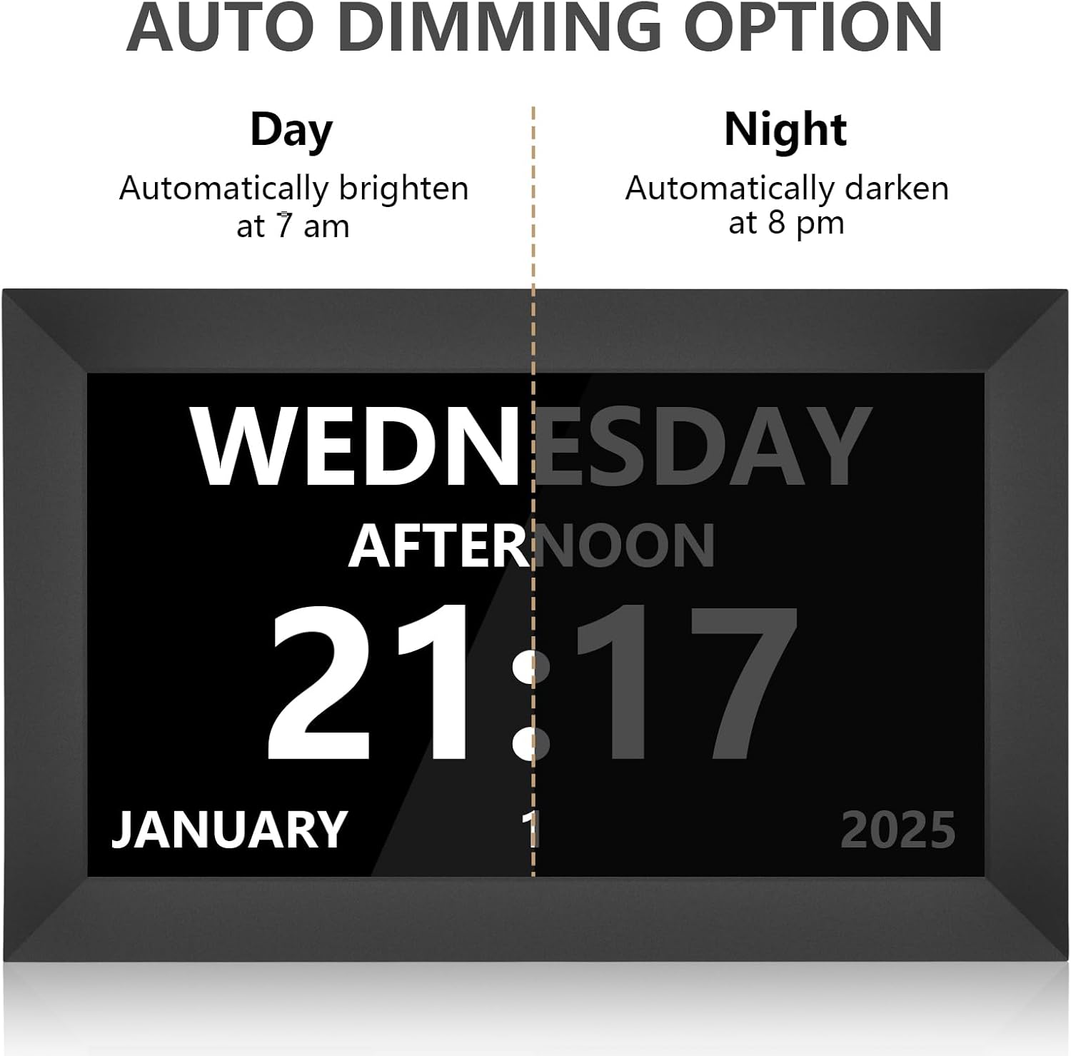 10.1" Extra Large Digital Dementia Clock - Calendar Alarm Clock for Seniors with 20 Reminders, 12 Alarms, Auto-Dimming Display for Vision Impaired & Elderly with Memory Loss Elderly - Image 2