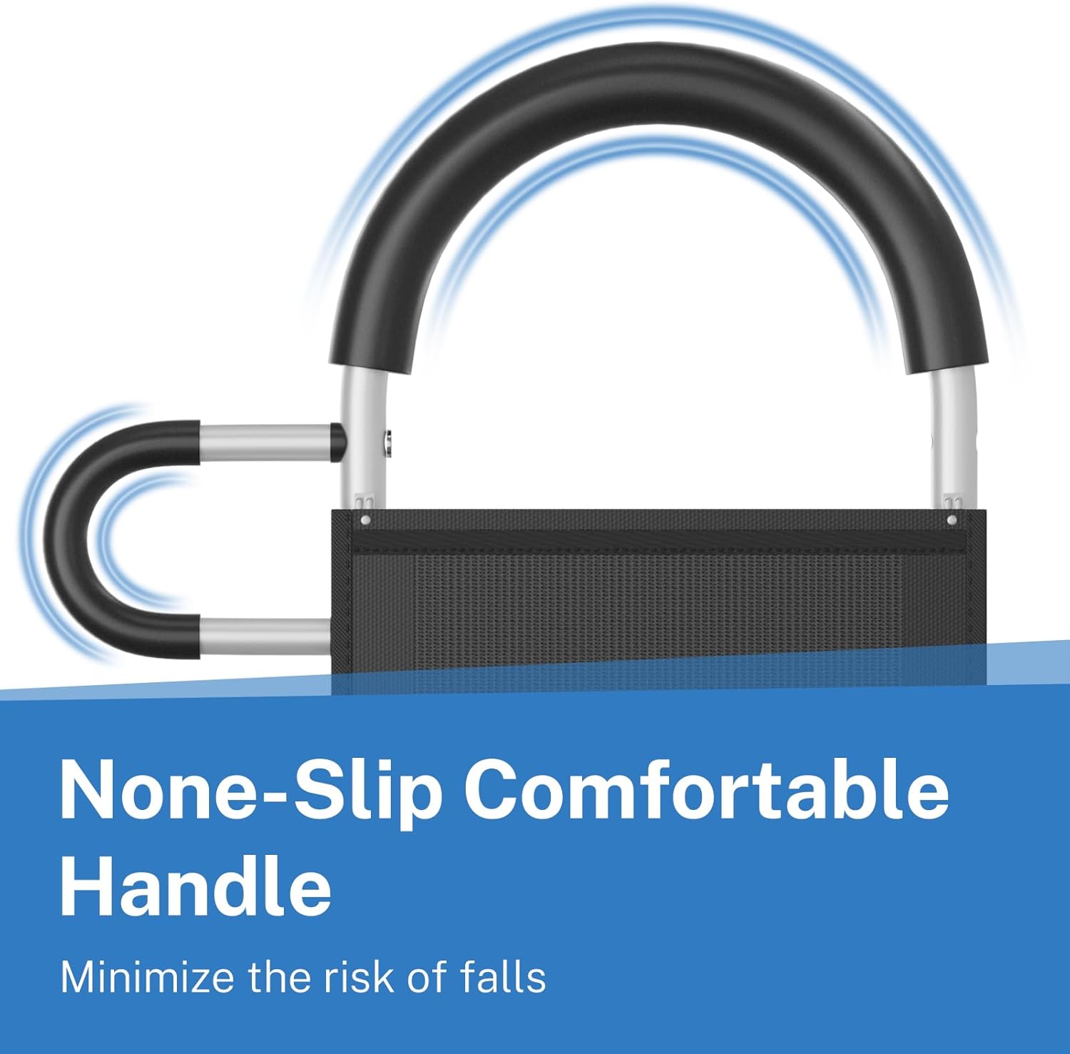 Bed Rails for Elderly Adults Safety with Storage Pocket, Dual Handle Grab Bars Height Adjustable Bed Rail Bed Assist bar Bed Rails for Seniors - Easy to Get in or Out of Bed Safely with Floor Support - Image 4