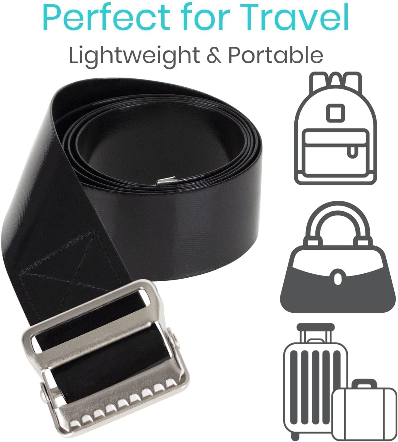 Vive Waterproof Gait Belt (60 Inch) - Easy-to-Clean, Wipeable Transfer Belt - Physical Therapy Belt with Quick Release Metal Buckle - Lift & Walking Assist Device for Seniors, Elderly and Bariatric - Image 9