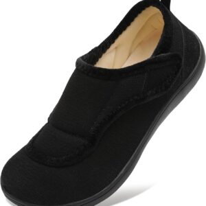 Mens Wide Slippers Comfy Diabetic Orthopedic Shoes Adjustable House Slippers Swollen Feet Walking Shoes