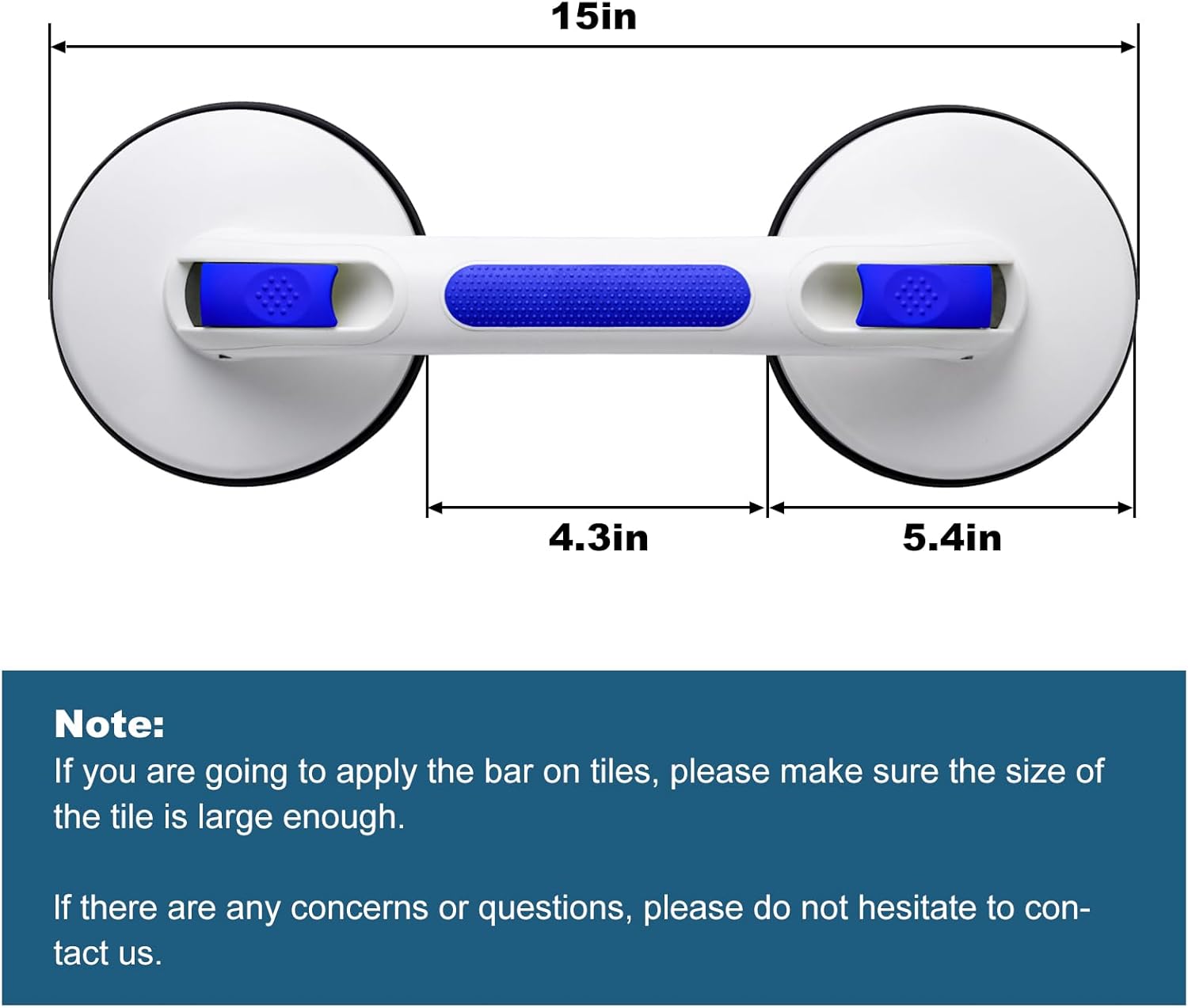 New Shower Handle Shower Grab Bars for Bathtubs and Showers,Strong Hold Suction Cup Grip Grab,Bath Handle Heavy Duty Grab Bars for Handicap Elderly Seniors(Royal Blue) - Image 7