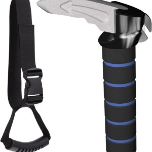 3 in 1 Car Door Handle for Elderly, Seniors & Handicapped - Black, Alloy Steel, 7" x 4" - Supports up to 400 Pounds