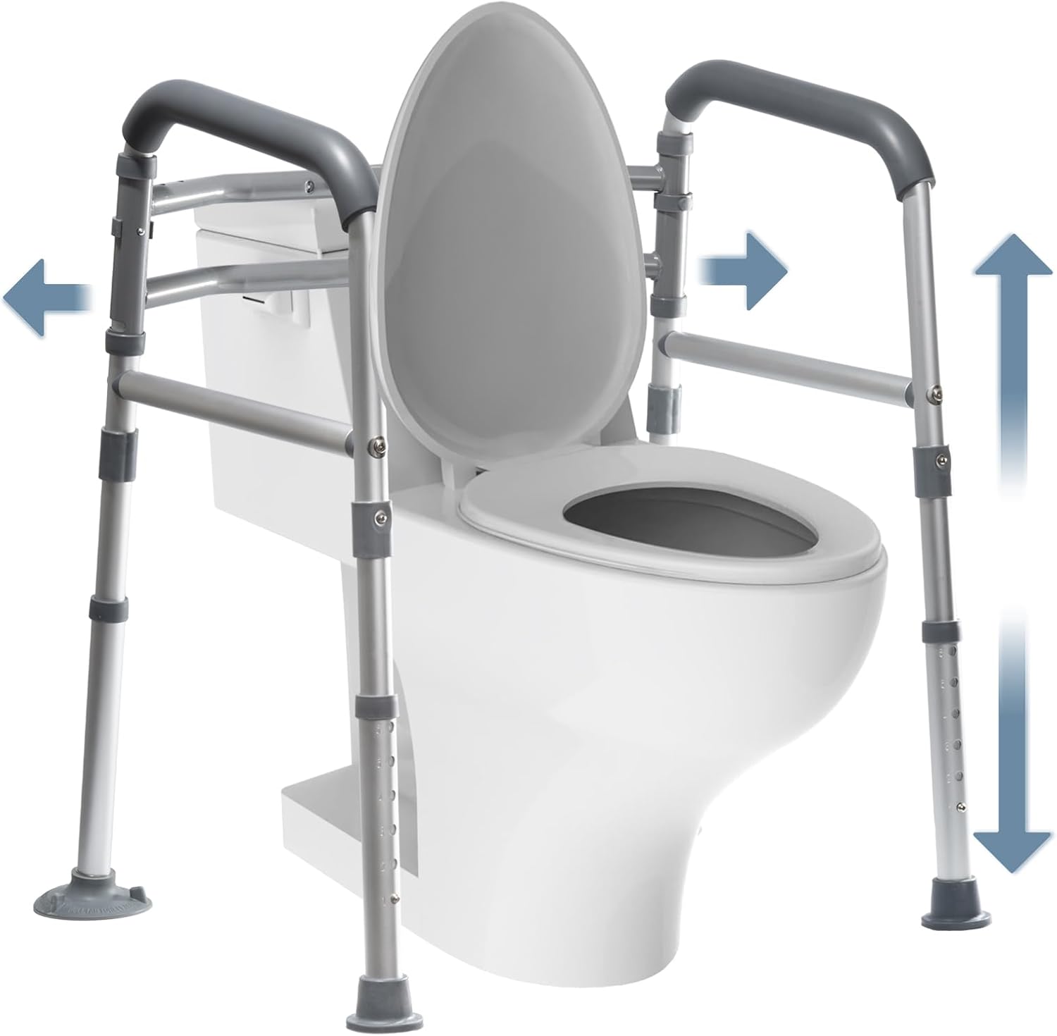 Toilet Safety Rails for Seniors & Disabled - Adjustable, Foldable, Tool-Free Assembly, 350 lbs Capacity - Image 8