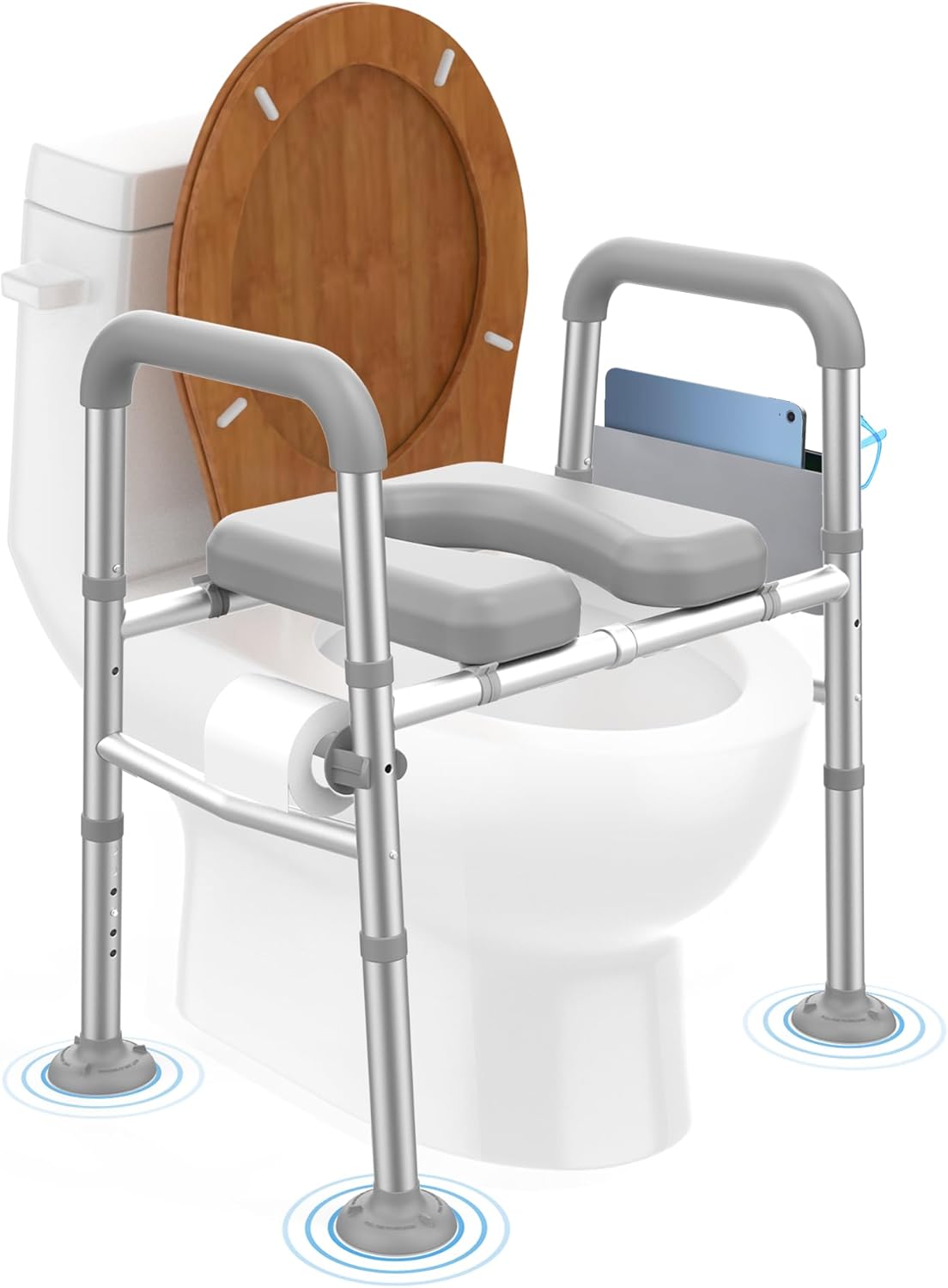 Sliq Toilet Seat Risers for Seniors, Raised Handicap Toilet Seat with Handles Over Toilet, 400 Lbs Capacity High Toilet Riser with Handles for Elderly Adults, Handicap, and Pregnant