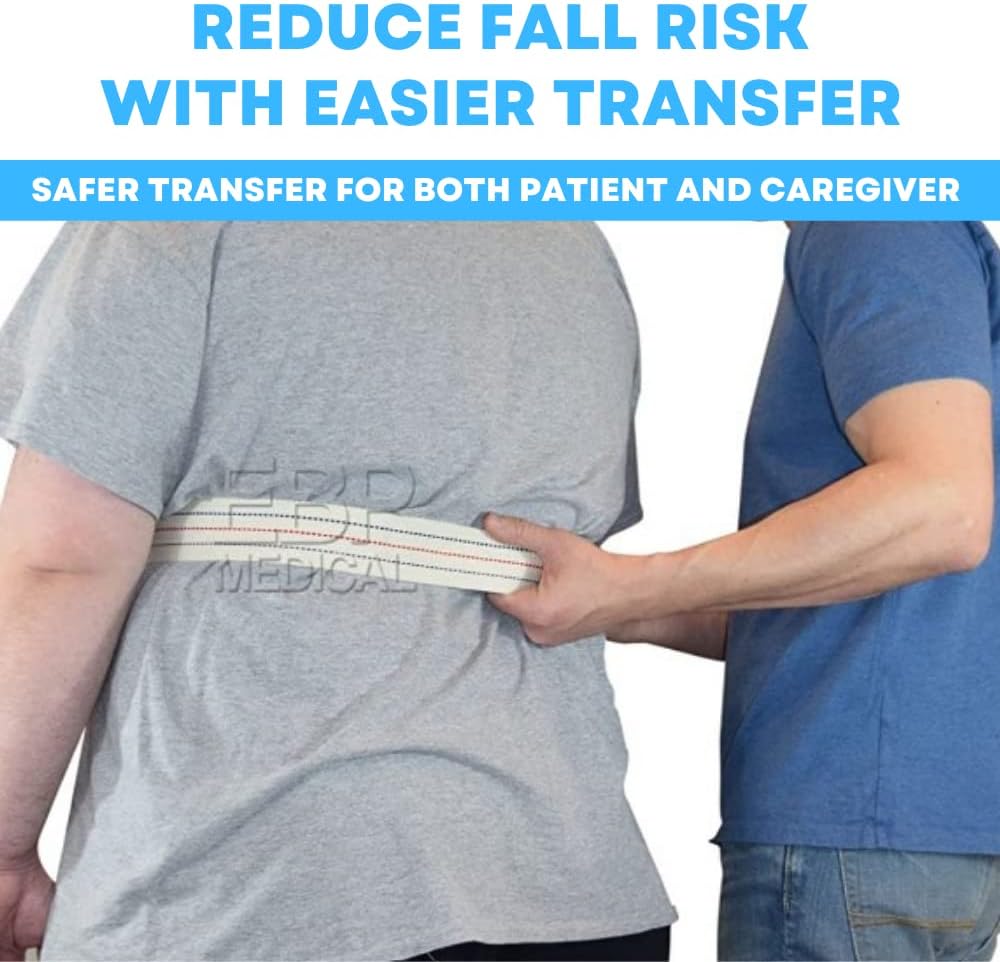 LiftAid Transfer and Gait Belt 60 Inch with Metal Buckle and Loop - Walking, Standing and Transfer Assist Aid for Seniors, Elderly Patients, Caregiver, Nurse, Therapist (Beige) - Image 2