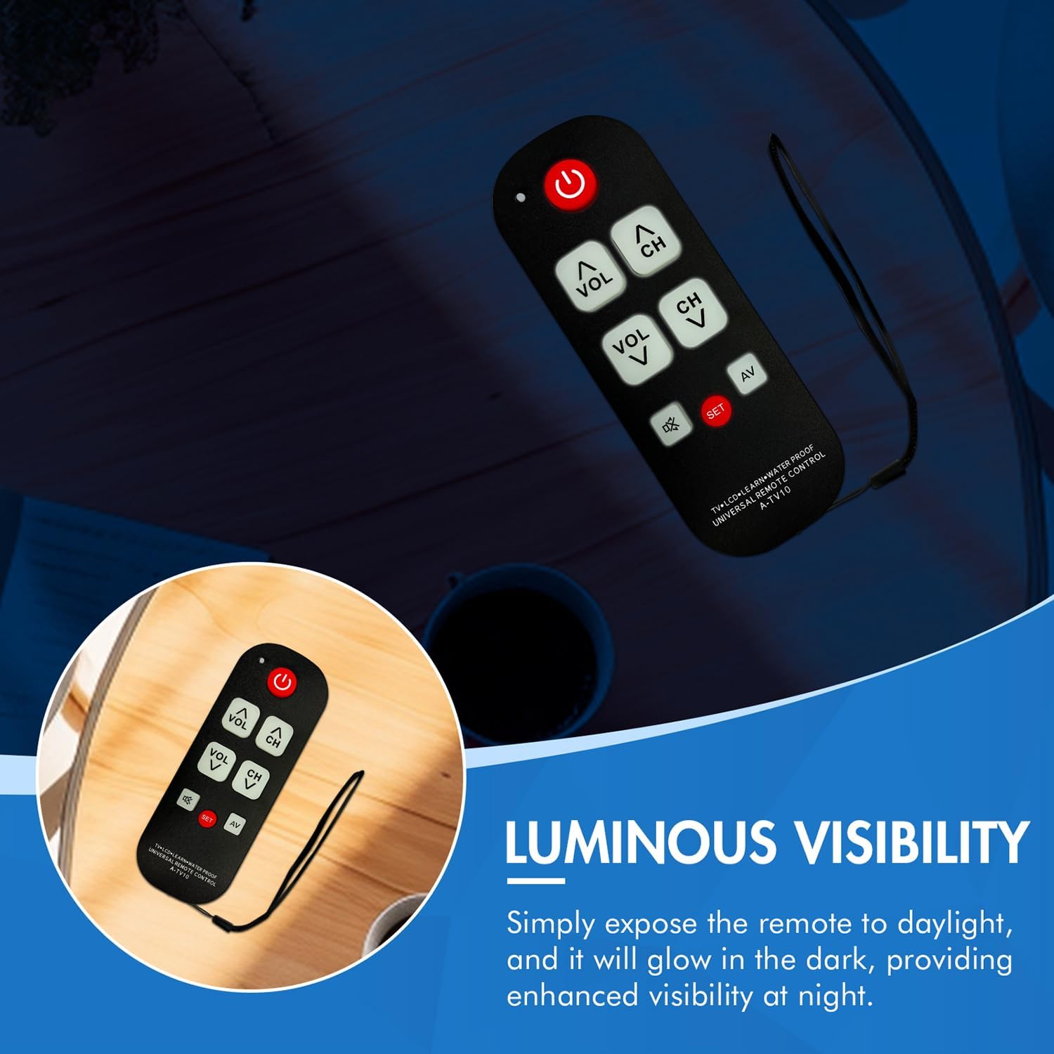 Universal Big Button TV Remote for Seniors, Elderly - Simple Remote - Easy to Use and Set Up with Learning Functions for TV & TV Box Controller, Dementia Friendly Gifts - Image 4