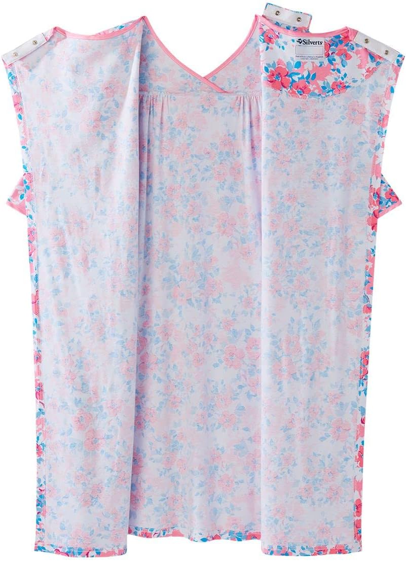 Silverts Open-Back Hospital Gowns for Women – Comfortable, Dignified, Easy Dressing for Seniors & Patients - 2/3 Sleeve - Image 3