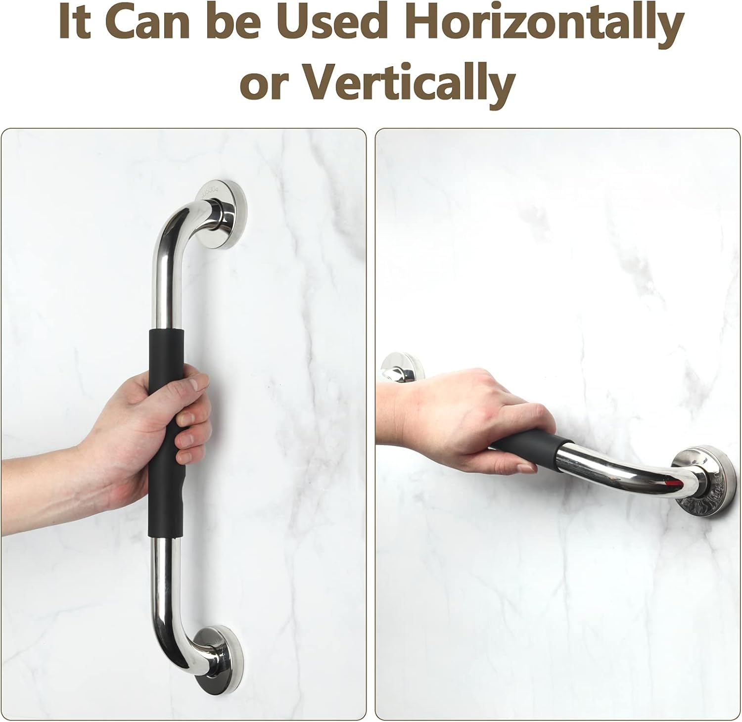 2 Pack Grab Bars for Bathroom, 16 Inch Anti Slip Bathroom Handicap Grab Bars for Showers, Safety Bath & Shower Grab Bar for Seniors, Shower Handles for Elderly, Tesuchan - Image 7