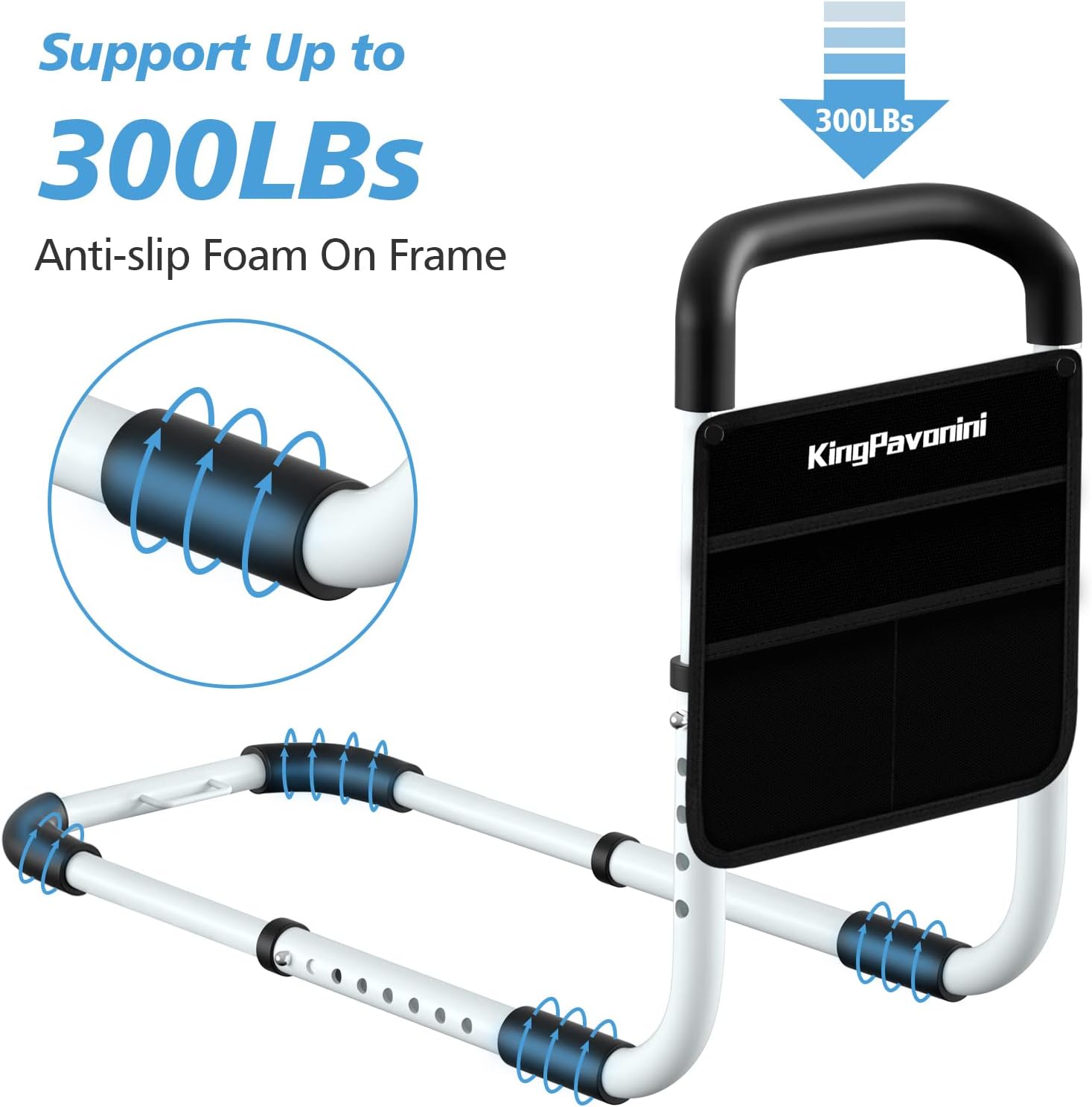 Bed Rail - Bed Rails for Elderly Adults - Medical Bed Support Bar Mobility Assistant with Free Storage Bag and Fixing Strap, Fit King, Queen, Full, Twin, Medium - Image 5