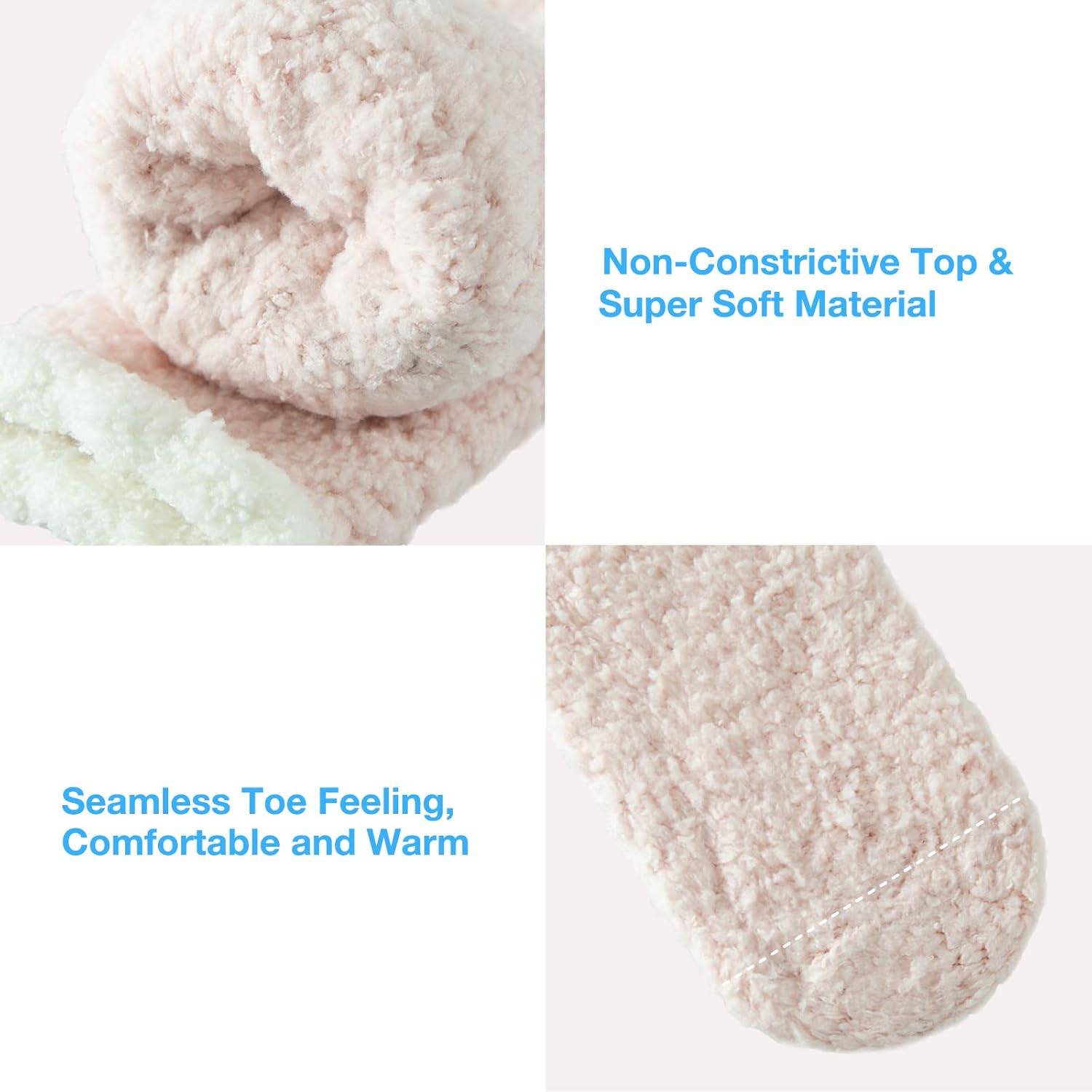 Bulinlulu Fuzzy Socks with Grips Plush Sleep Cozy Winter Soft Hospital Fluffy Socks Gifts for Women - Image 5