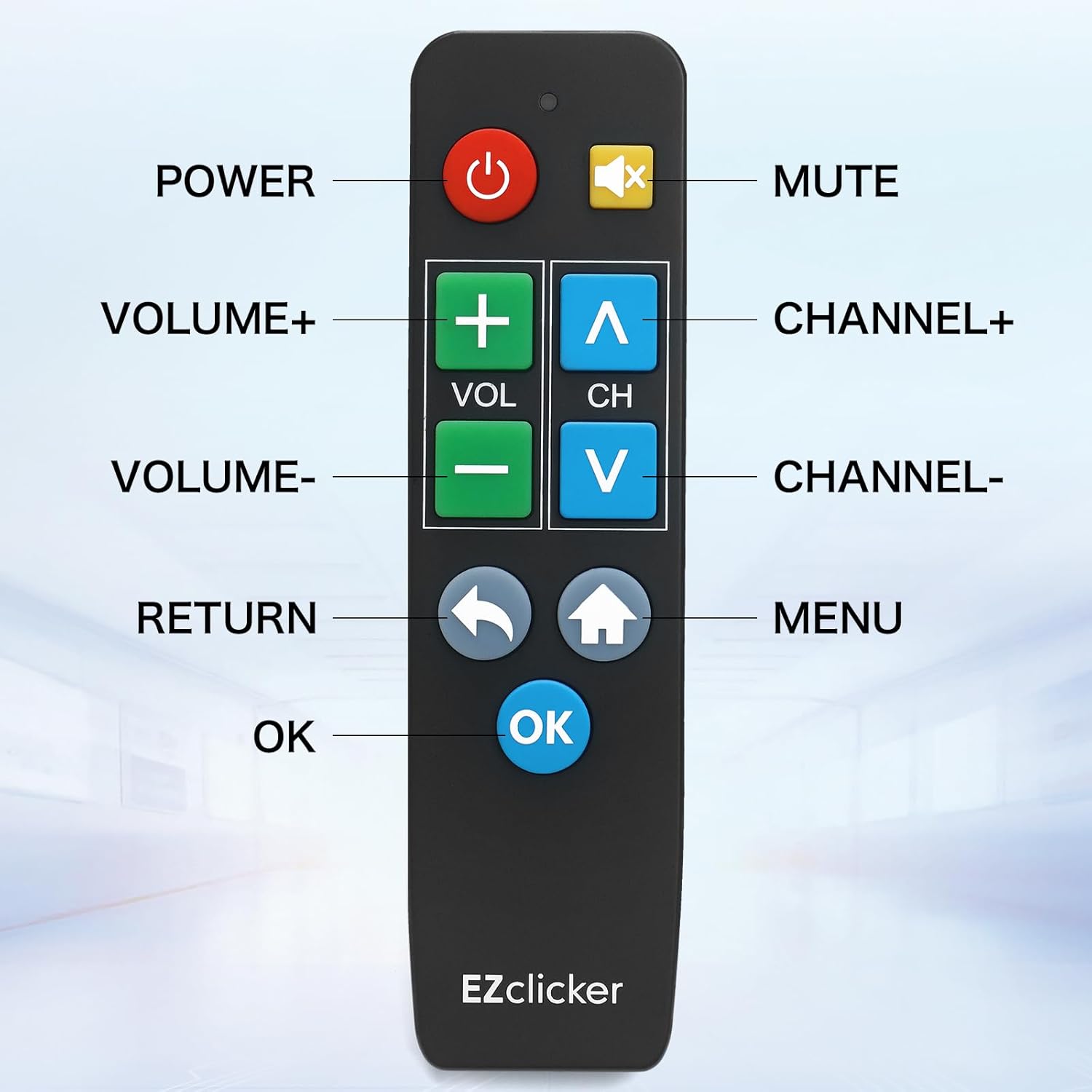 Big Button Universal TV Remote for Seniors, Simple Easy to Use, Dementia Products for Elderly, Works with Major TV Brands, NOT for Streaming (2xAAA Batteries Not Included) (Black) - Image 5