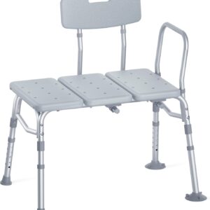 Tub Transfer Bench for Bathtub, FSA/HSA Eligible 400 lbs Heavy Duty Shower Chair with Backrest, Slip-Resistant Feet, Height Adjustable Shower Bench Shower Seat for Elderly and Disabled
