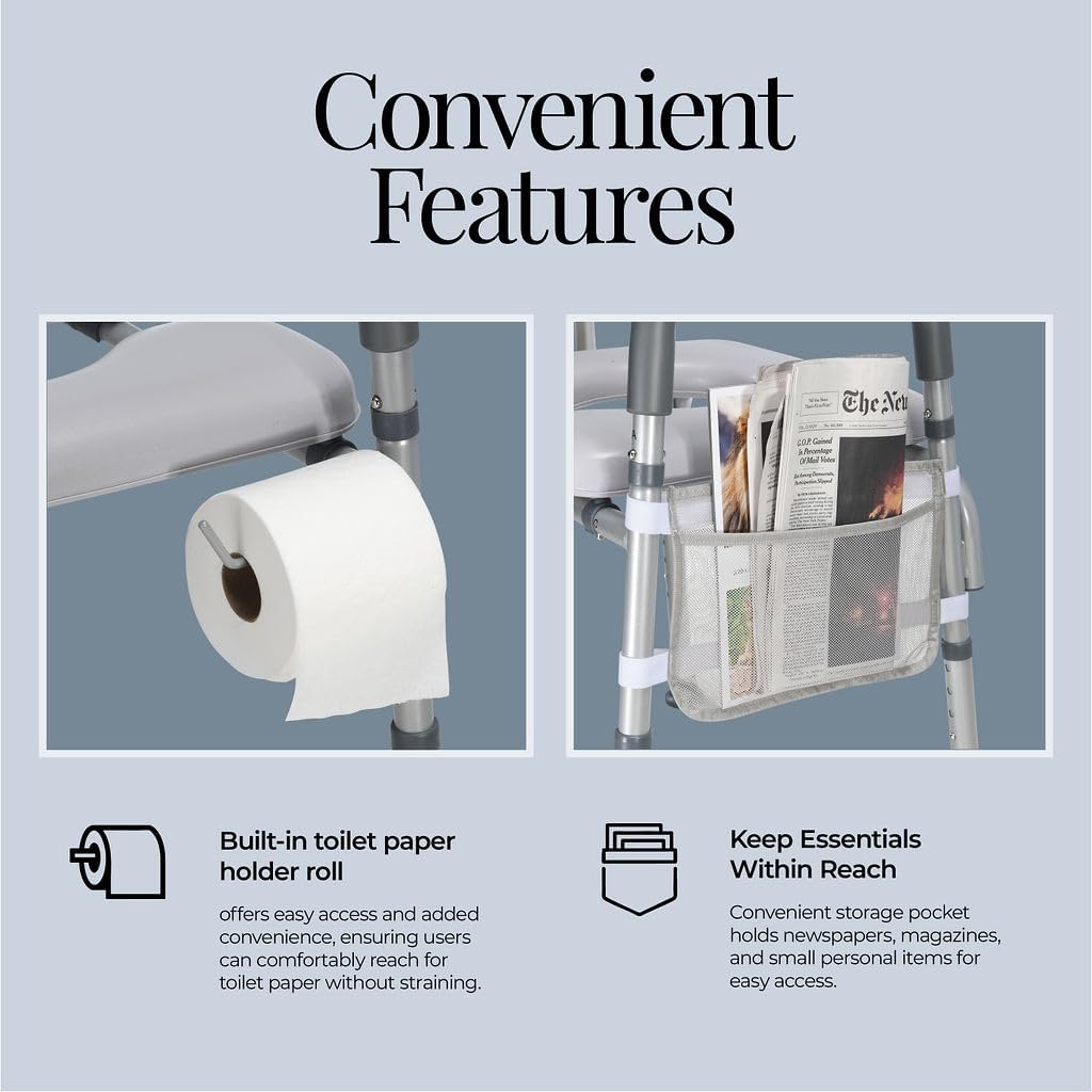 Toilet Seat Risers For Seniors Width and Height Adjustable Raised Toilet Seat With handles for Elderly, Handicap, Elevated, Pregnant, Fit Any Toilet Riser Heavy Duty Up To 400lbs - Image 7