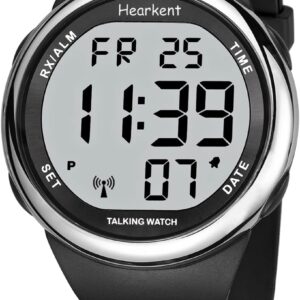 Atomic Talking Watch Sets Itself for Visually impaired or Seniors LCD Big Number Easy-to-Read Talking Watch for Elderly