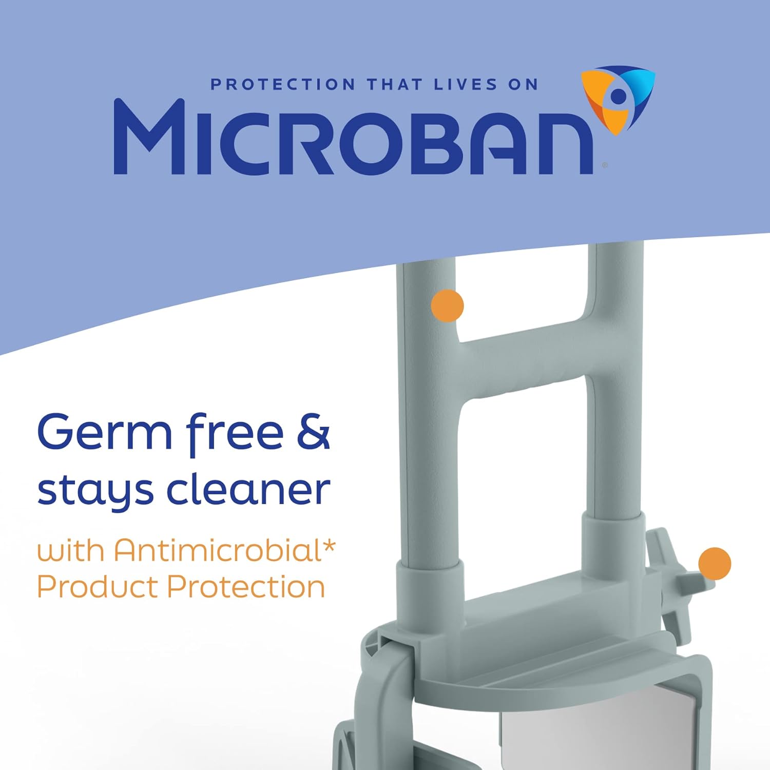 Medline Bathtub Grab Bar w/ Microban – Bathroom Wall Support Handle, Non-Slip Shower Bar, for Elderly, Seniors & Handicapped – 250 Lbs. Capacity - Image 2