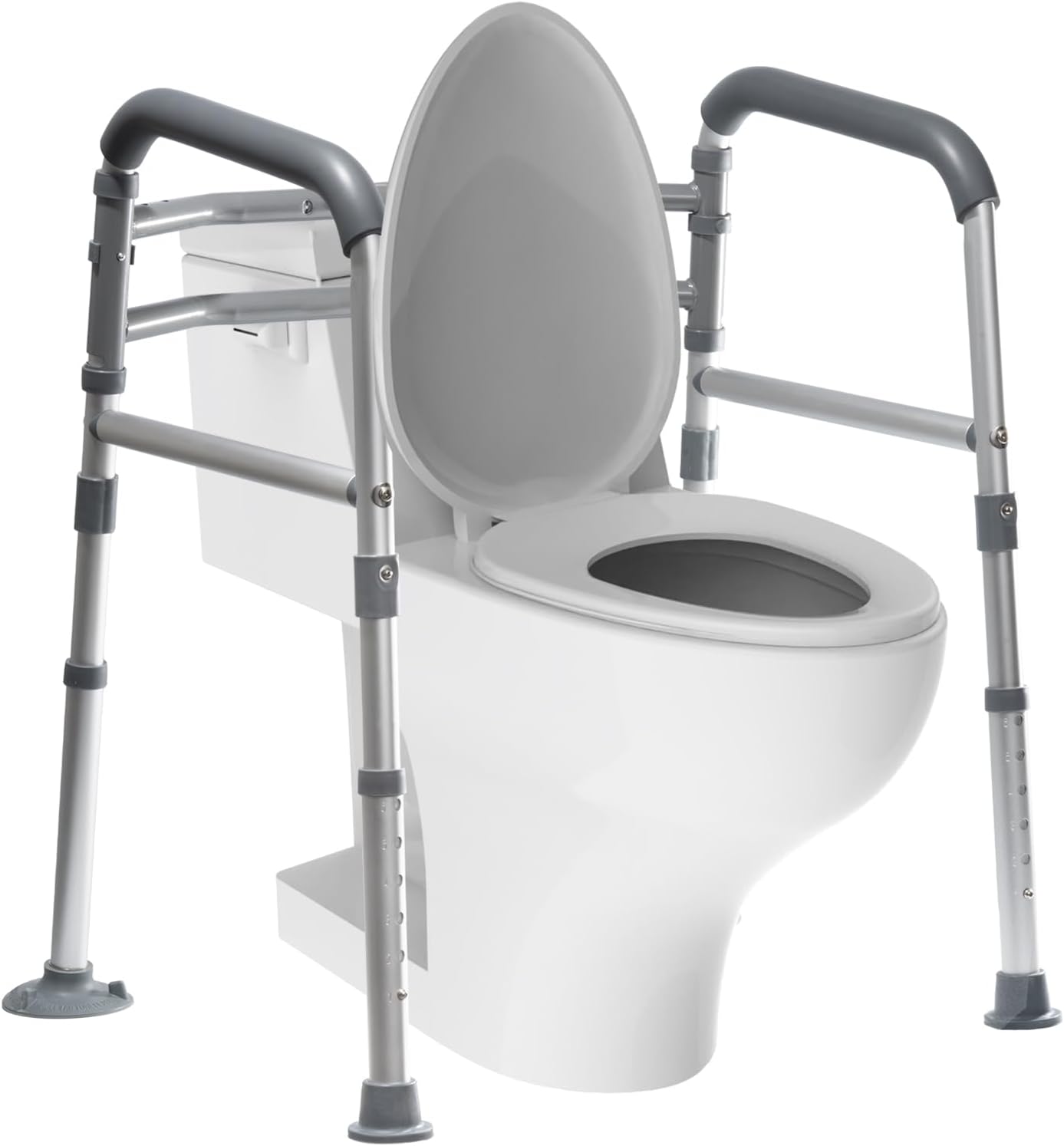 Toilet Safety Rails for Seniors & Disabled - Adjustable, Foldable, Tool-Free Assembly, 350 lbs Capacity