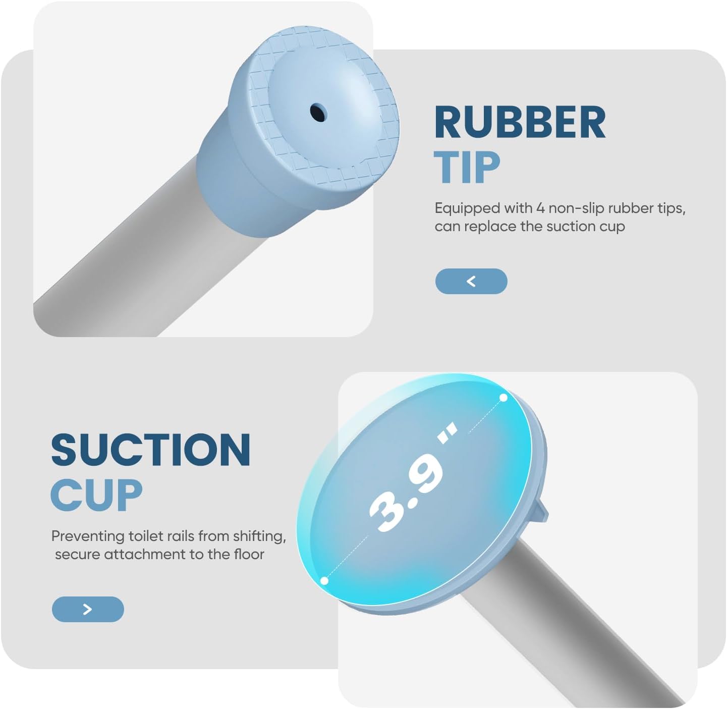 OasisSpace Stand Alone Toilet Safety Rail - Heavy Duty Medical Toilet Safety Frame for Elderly, Handicap and Disabled - Adjustable Bathroom Toilet Handrails, Width Adjustable Design, Fit Any Toilet - Image 3