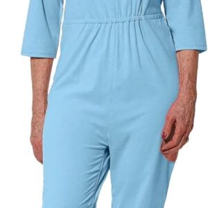 Ovidis Dementia Clothing - Alzheimers Anti-Strip Jumpsuit - Onesie for Elderly Women - Carrie Blue S