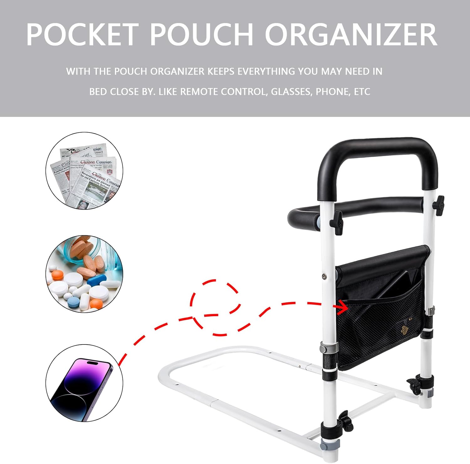 Bed Rails for Elderly Adults Safety, Bed Rail Elderly Bed Assist Rail for Seniors Helps Getting in and Out of Bed Much Easier - Image 3