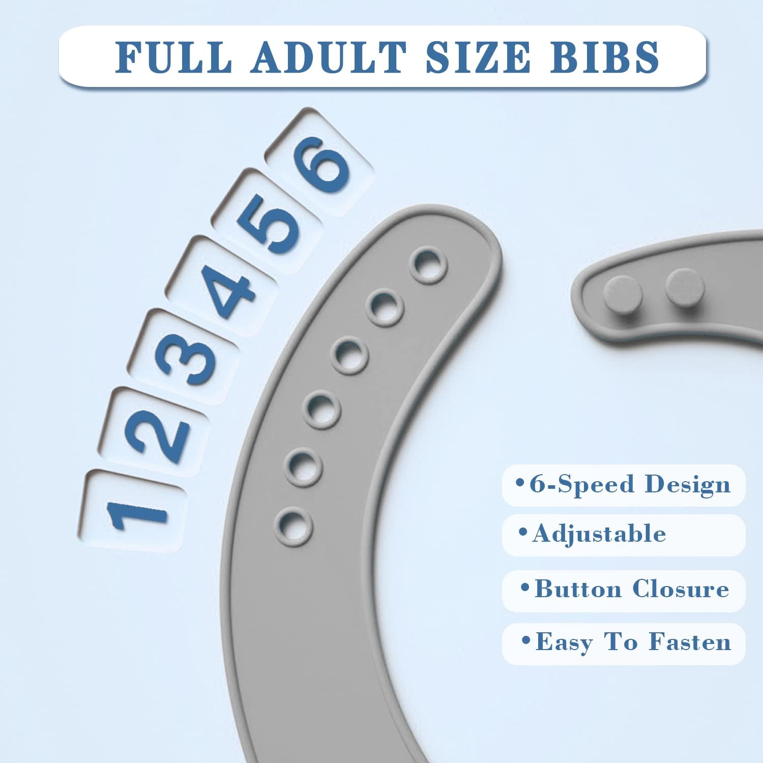 2 Pack Silicone Adult Bibs with Crumb Catcher, Washable and Adjustable Adult Bibs for Elderly Men Women Seniors - Image 4