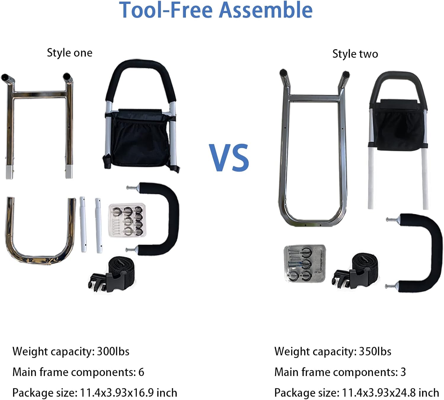 Bed Rails for Elderly Adults - Bed Assist Rail with Dual Grab Handles for Easily Getting in & Out of Bed, Bed Rail with Storage Pocket, fits King, Queen, Full, Twin, 300lbs - Image 7