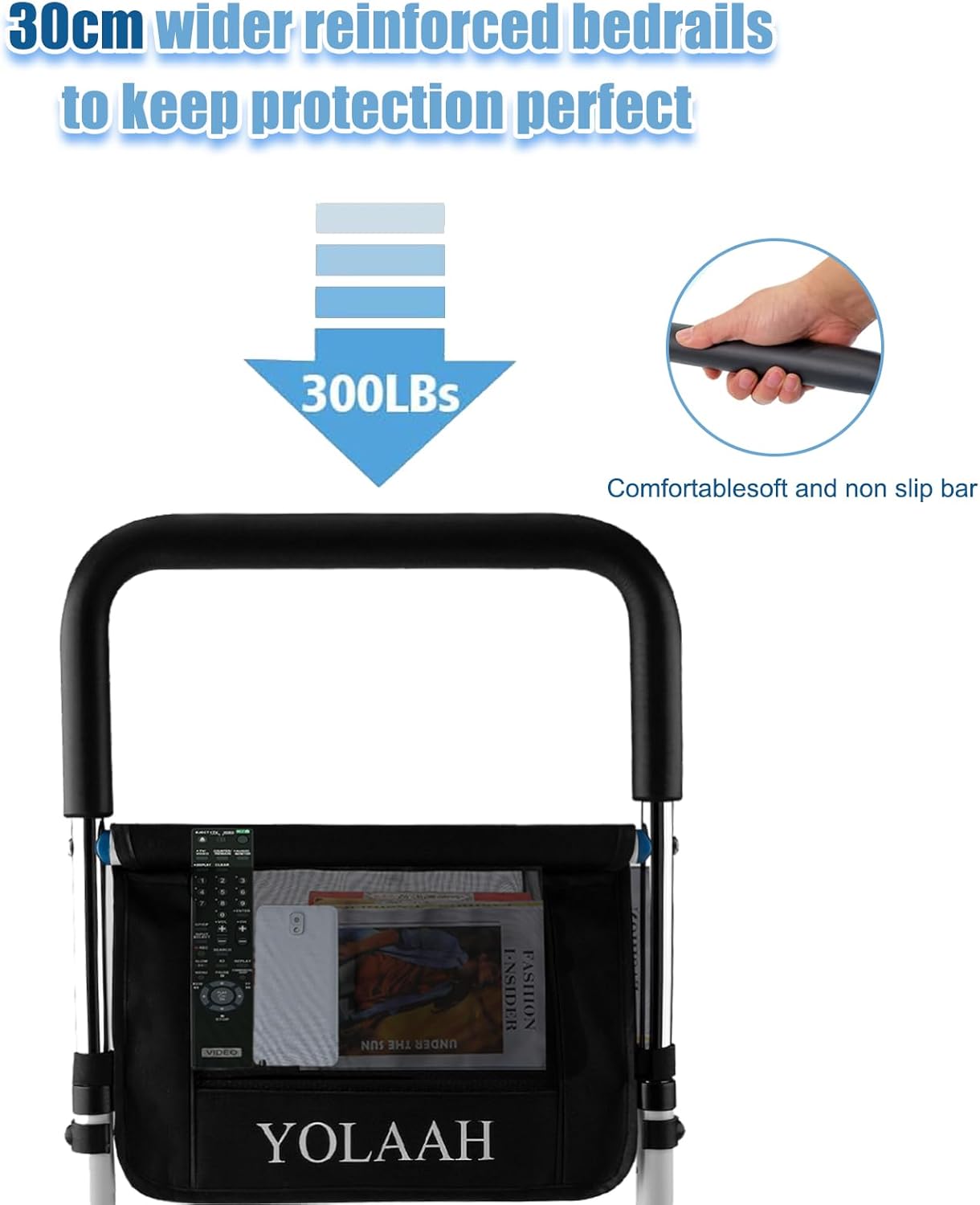 Bed Rail for Elderly Adults Safety - Bed Rails for Queen Bed,Height Adjustable Fall Prevention Guard for Seniors Fits King Size Full Twin Bed - Image 7