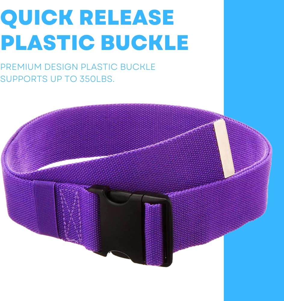 Gait Belt with Plastic Buckle by LiftAid - Transfer and Walking Aid with Belt Loop Holder for Assisting Therapist, Nurse, Home Care - 60"L x 2"W (Purple) - Image 5