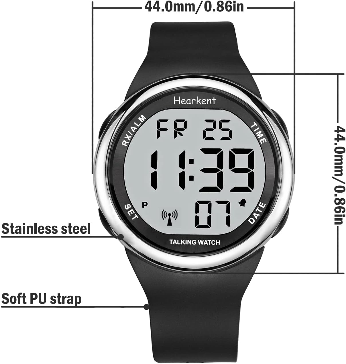 Atomic Talking Watch Sets Itself for Visually impaired or Seniors LCD Big Number Easy-to-Read Talking Watch for Elderly - Image 7