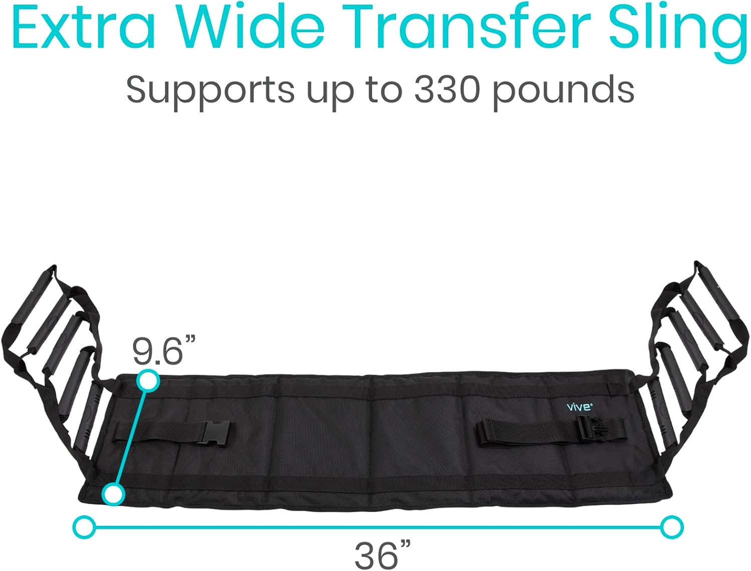 Vive Transfer Sling - Padded Assist Gait Belt - Heavy Duty Patient Lift with Straps - Mobility Standing and Lifting Aid for Disabled, Elderly, Seniors, Injured - Safely Move from Bed and Wheelchair - Image 5
