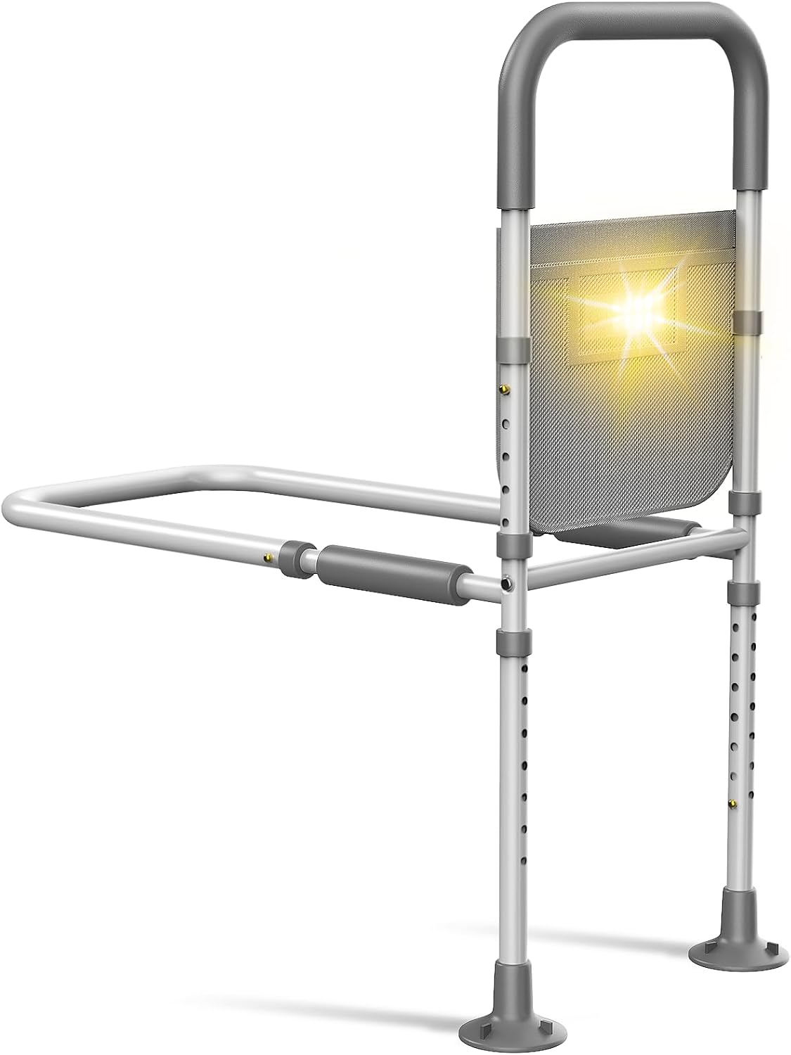 Bed Rails for Elderly Adults Safety: with Motion Sensor Light & Storage Bag -Adjustable Bed Assist Rail for Seniors - Side Bed Rail Handle Support Bar Guard Rails - Fit King Queen Full Twin Bed