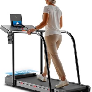 Yesoul Walking Treadmill with Long Handles for Seniors,Recovery Fitness Exercise Machine with Stable and Safe Structural Design, Large LED Display for Elderly,300 lbs Capacity