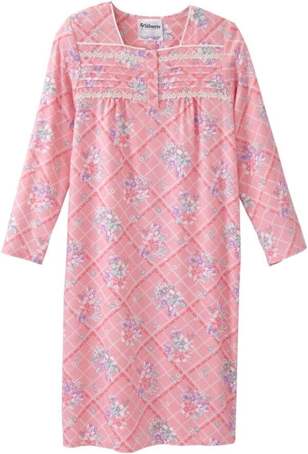 Silverts Open-Back Hospital Gowns for Women – Comfortable, Dignified, Easy Dressing for Seniors & Patients - 100% Cotton