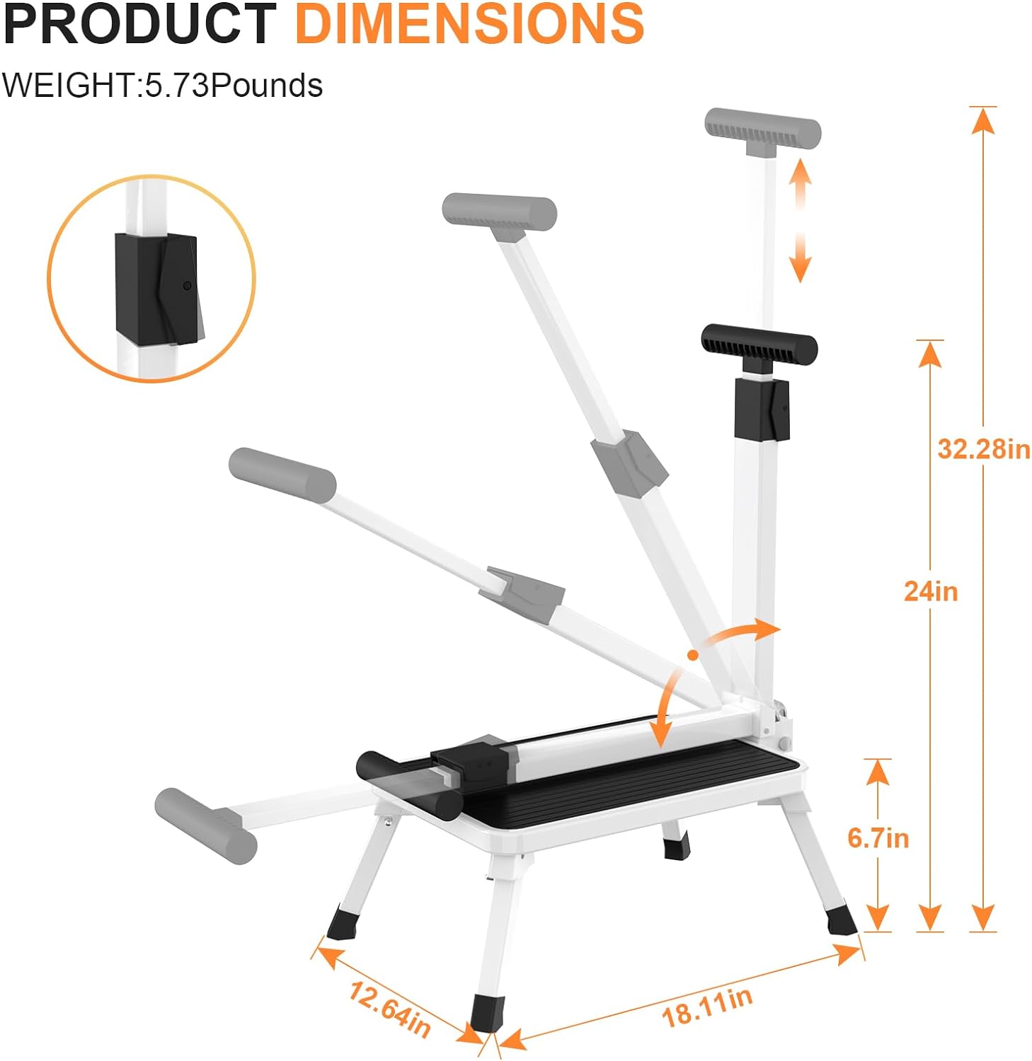 Step Stools for Adults, Foldable Step Stool with Handle for Elderly Seniors Stepping Stool with Non-Slip Step Platform Metal Stool in Kitchen, Bedroom,Bathroom,330 Lbs Capacity(Patent Protection) - Image 3