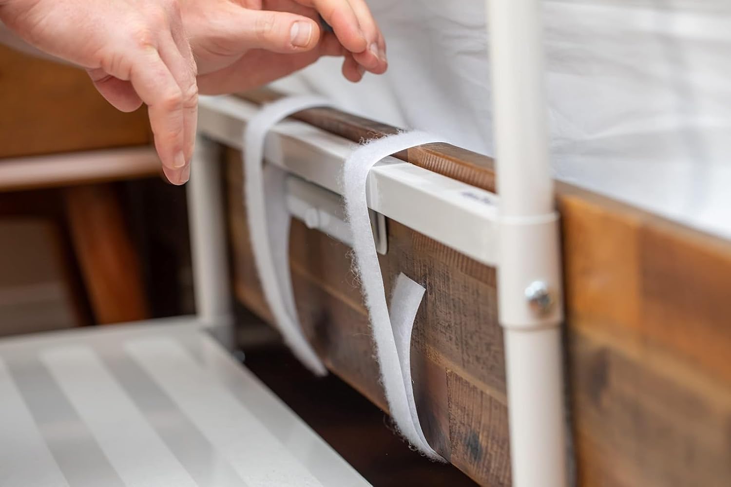 Step2Bed Bed Rails For Elderly with Adjustable Height Bed Step Stool & LED Light for Fall Prevention - Portable Medical Step Stool comes with Handicap Grab Bars making it easy to get in and out of bed - Image 5