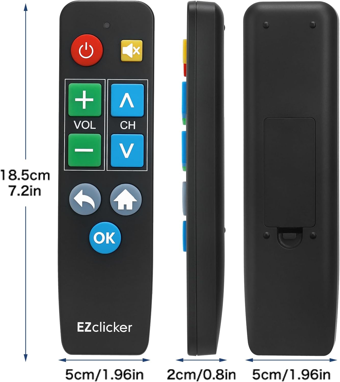Big Button Universal TV Remote for Seniors, Simple Easy to Use, Dementia Products for Elderly, Works with Major TV Brands, NOT for Streaming (2xAAA Batteries Not Included) (Black) - Image 7