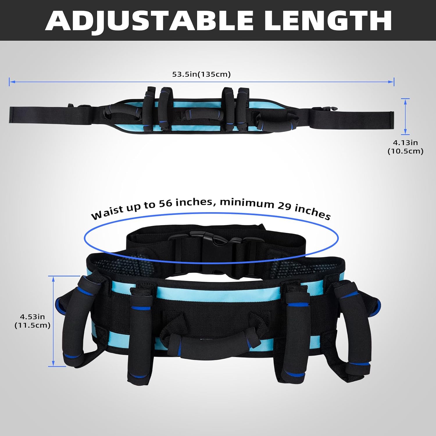 Gait Belts for Seniors, Gait Belt with Handles, Gate Belts Medical for Elderly, Transfer Belt for Elderly and Disabled, Lift Belt for Elderly Adults, Safety Medical Belt for Physical Therapy Handicap - Image 5